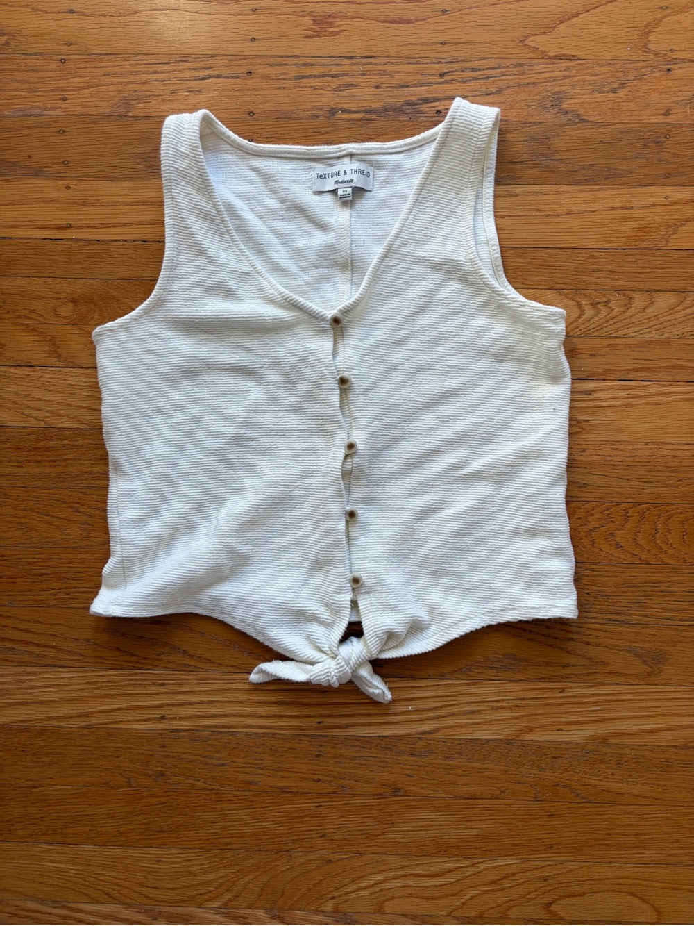Madewell Cream Button-Front Tie Tank